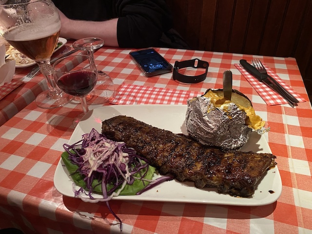 Delicious ribs from Amadeus, Brussels.